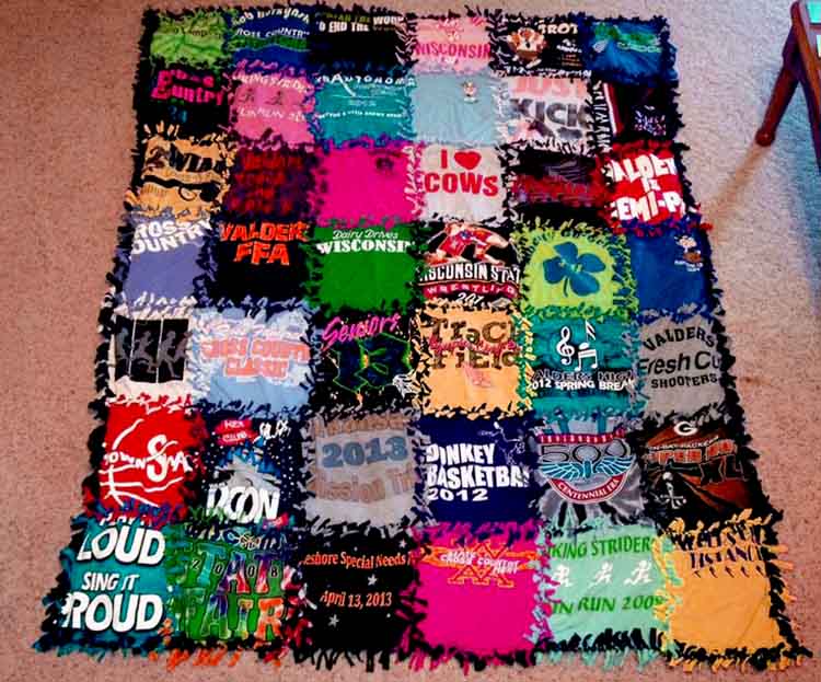 Blanket made from T-shirts