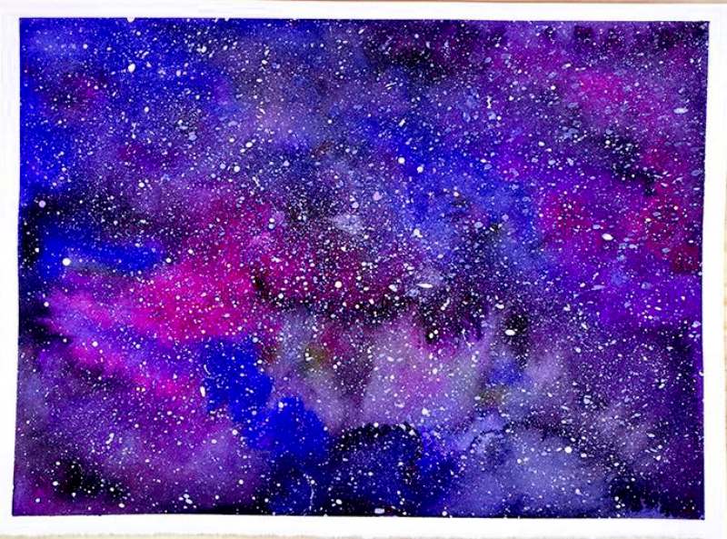 Galaxy watercolor painting