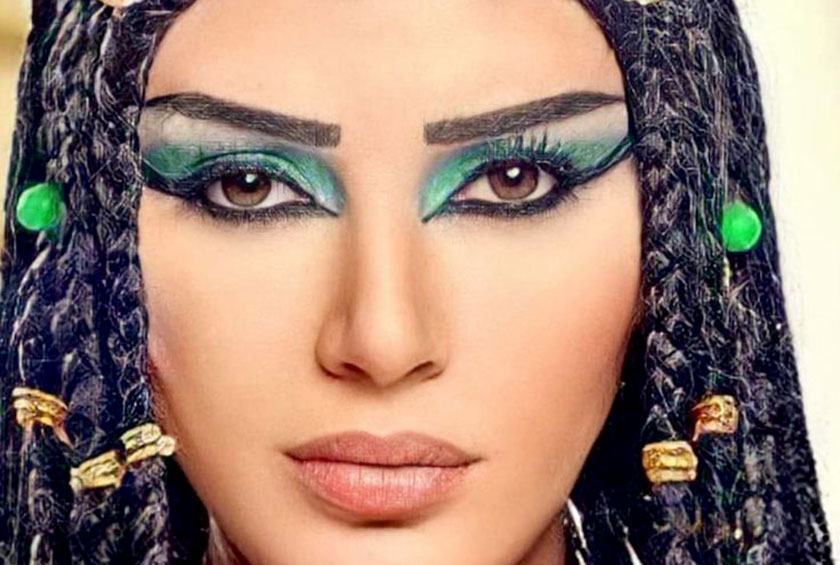 Ancient Egyptian woman wearing traditional makeup