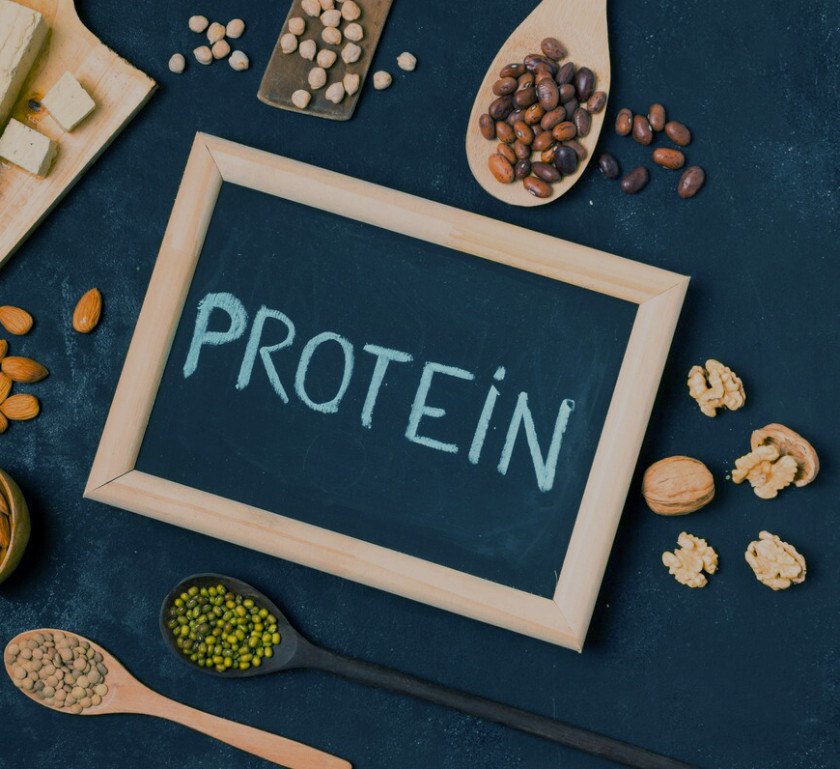 Table with protein including beans, peanuts & more by GrlTalk.com 