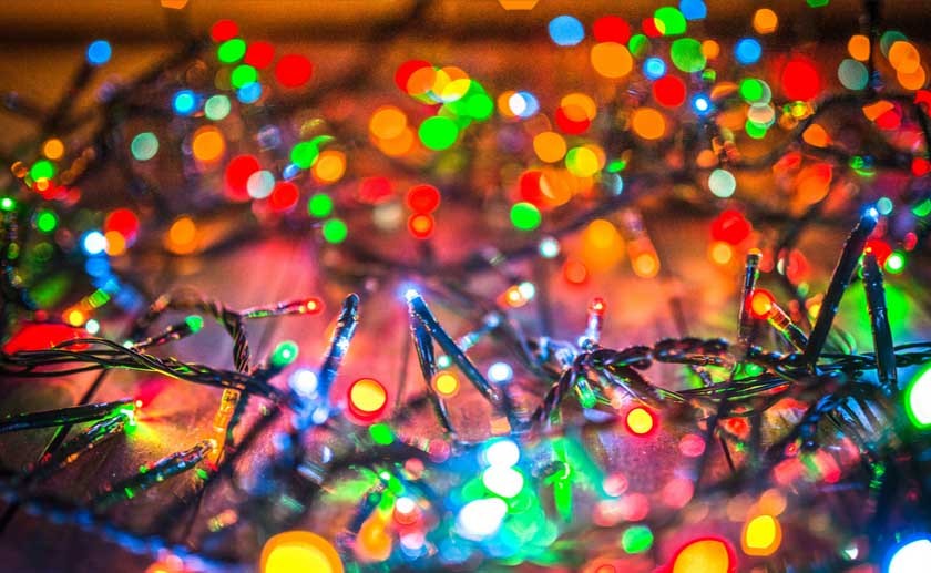 Christmas lights in vibrant and colorful tones for holiday decor